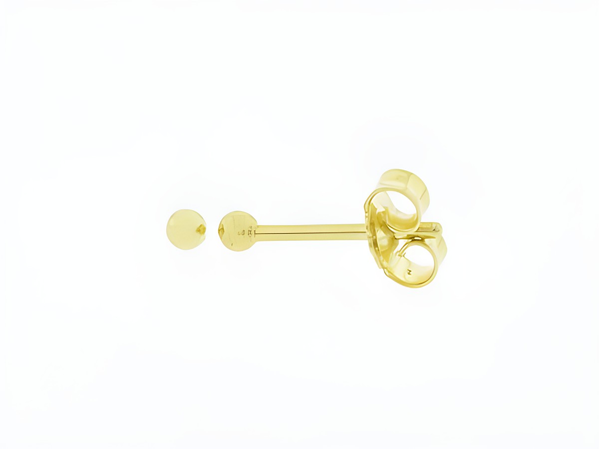 Silber Ohrringe Kugel Silber vergoldet 2 mm Stecker ohne Stein von Juwelier Harnisch, zeitloses Design, perfekt für den Alltag und besondere Anlässe.
