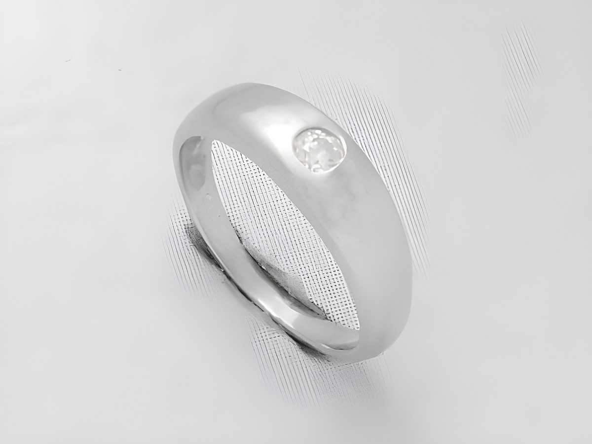 Taufring aus 585 Weißgold mit Zirkonia, elegant und schlicht, ideal als Taufgeschenk, gefertigt vom Juwelier Harnisch, strahlendes Weißgold.