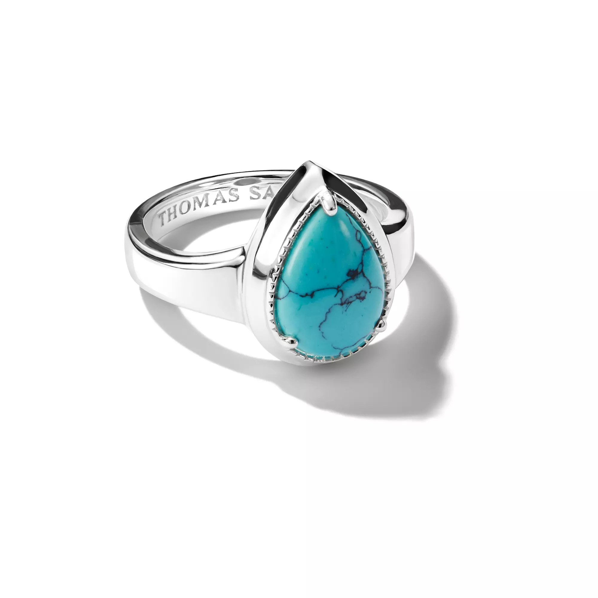 Thomas Sabo Ring mit imitiertem Türkis in Tropfenform ELYNDRA Silber – Ansicht 3