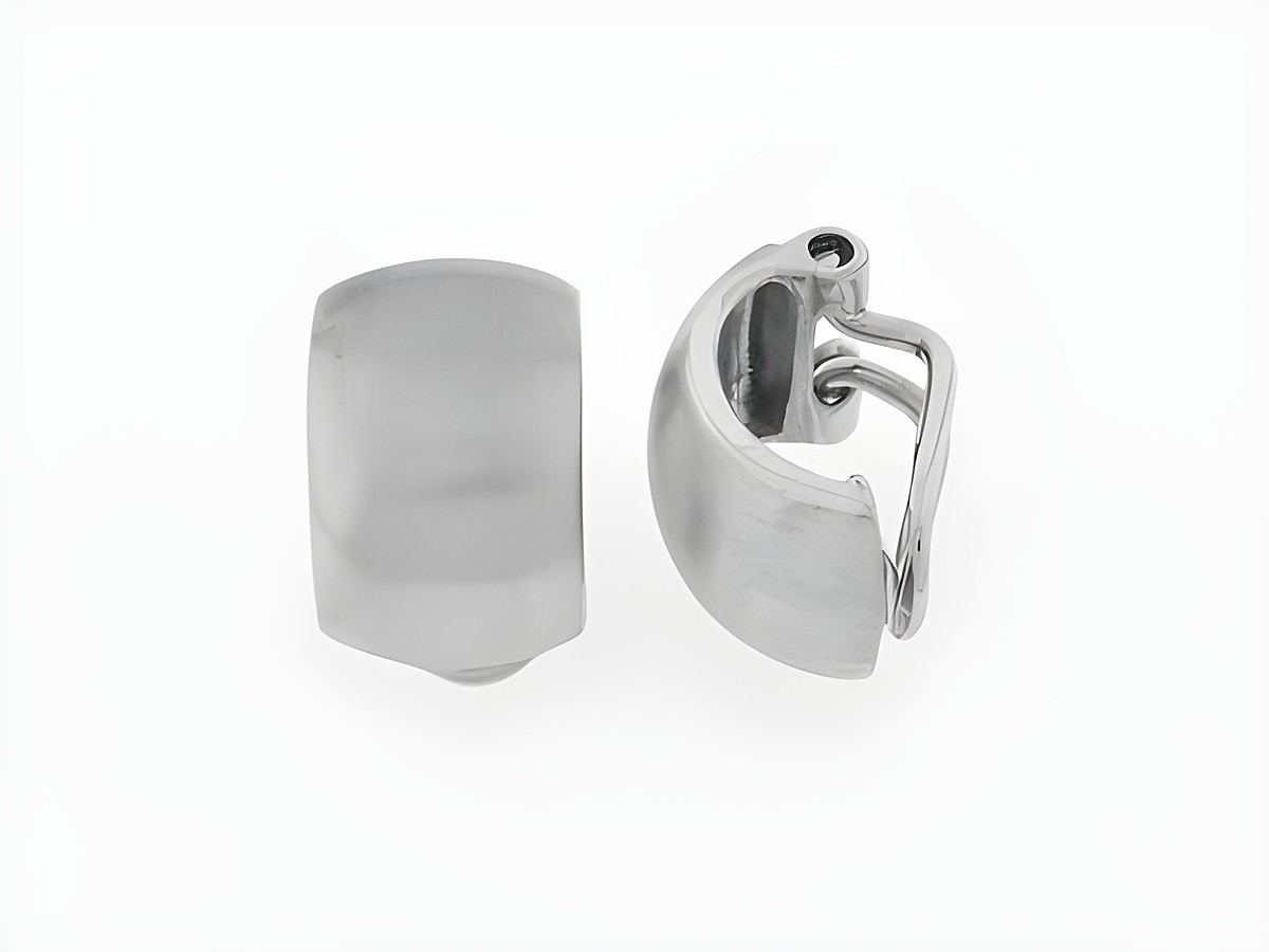 Silber Ohrclip rhodiniert klassisch 1,3 cm von Juwelier Harnisch Ohrclips, elegant und zeitlos im Design, ideal für jeden Anlass und leicht zu kombinieren.