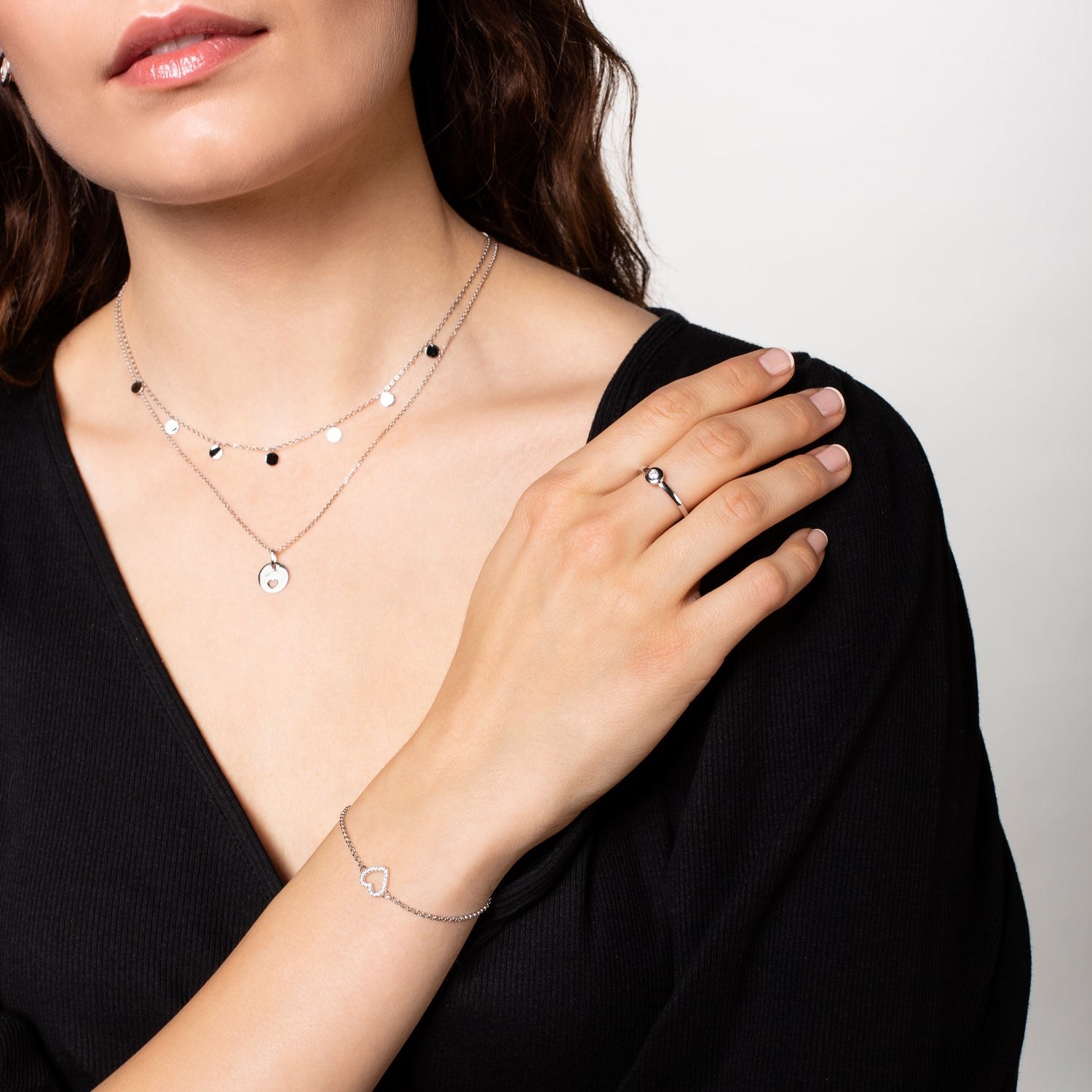 XENOX Sterling Silber Armband XS2784 - 15-20 cm - LOVE STORY - Ankerkette - Herz – Ansicht 4
