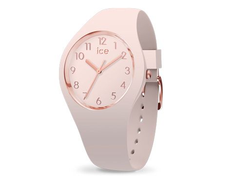 ICE glam colour Nude Small 015330 Rosa zeigt eine elegante Armbanduhr mit einem zarten, roséfarbenen Ziffernblatt und einem harmonisch passenden Armband in Nude. Ideal für stilbewusste Träger.