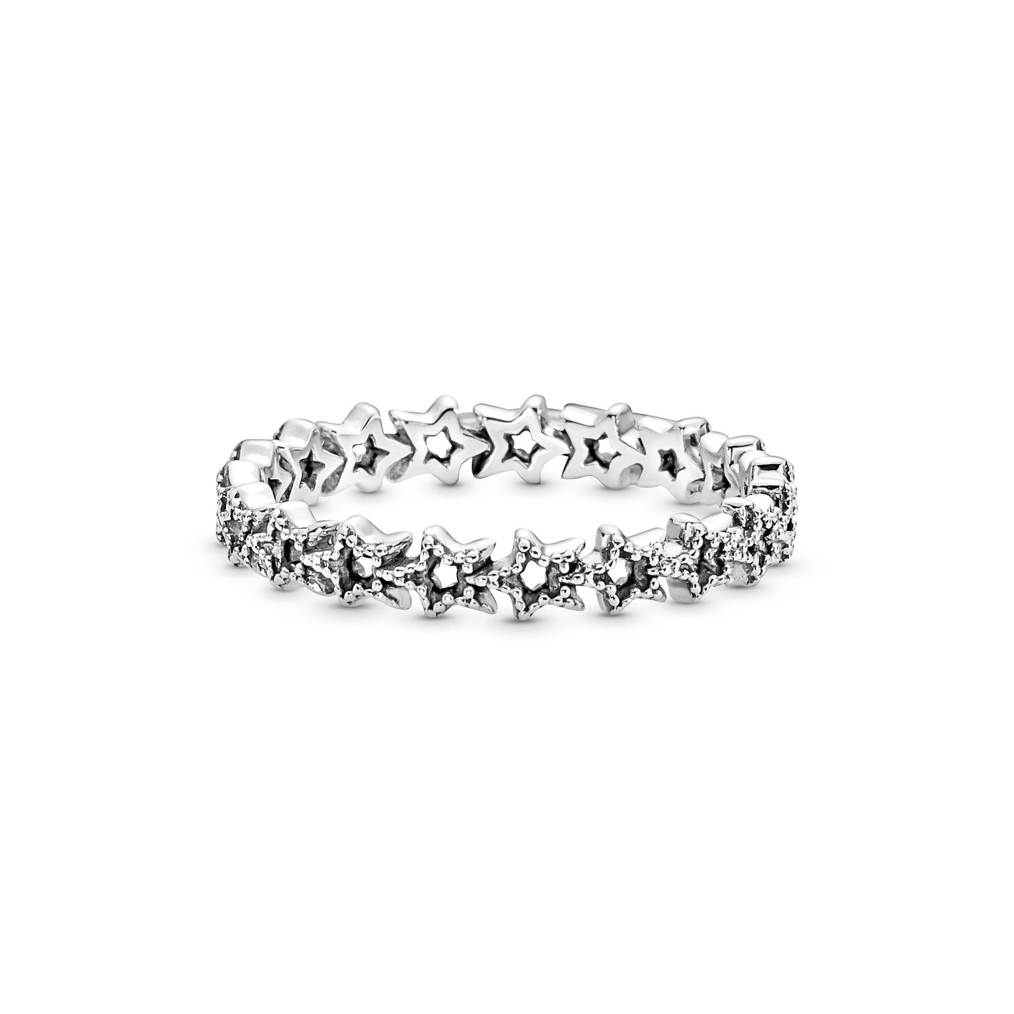 Pandora Ring - Asymmetrischer Sternenband - Sterling Silber Ansicht 2 – Ansicht 2