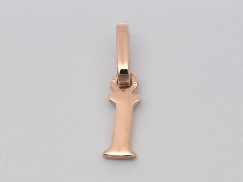 I Buchstaben Anhänger 925 Sterling Silber rosé vergoldet, Hersteller Juwelier Harnisch, eleganter und schlichter Anhänger in Form des Buchstabens I, ideal als persönliches Geschenk oder Schmuckstück.