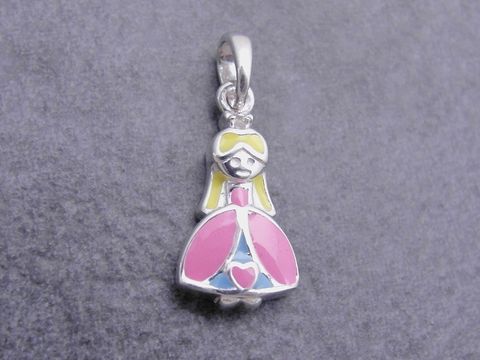 Silber Anhänger - Prinzessin - Lack - gelb-rosa-blau - bezaubernd, Hersteller: Juwelier Harnisch, Silber Anhänger.