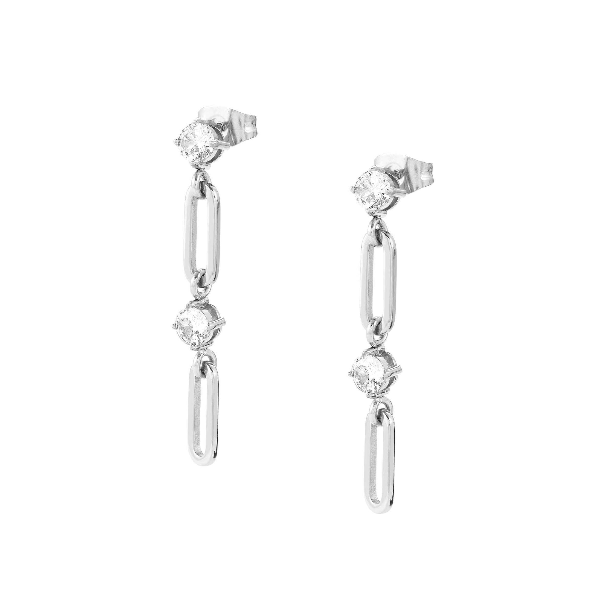 Nomination ChainsOfStyle - Ohrhänger - weiße Zirkonia - Edelstahl