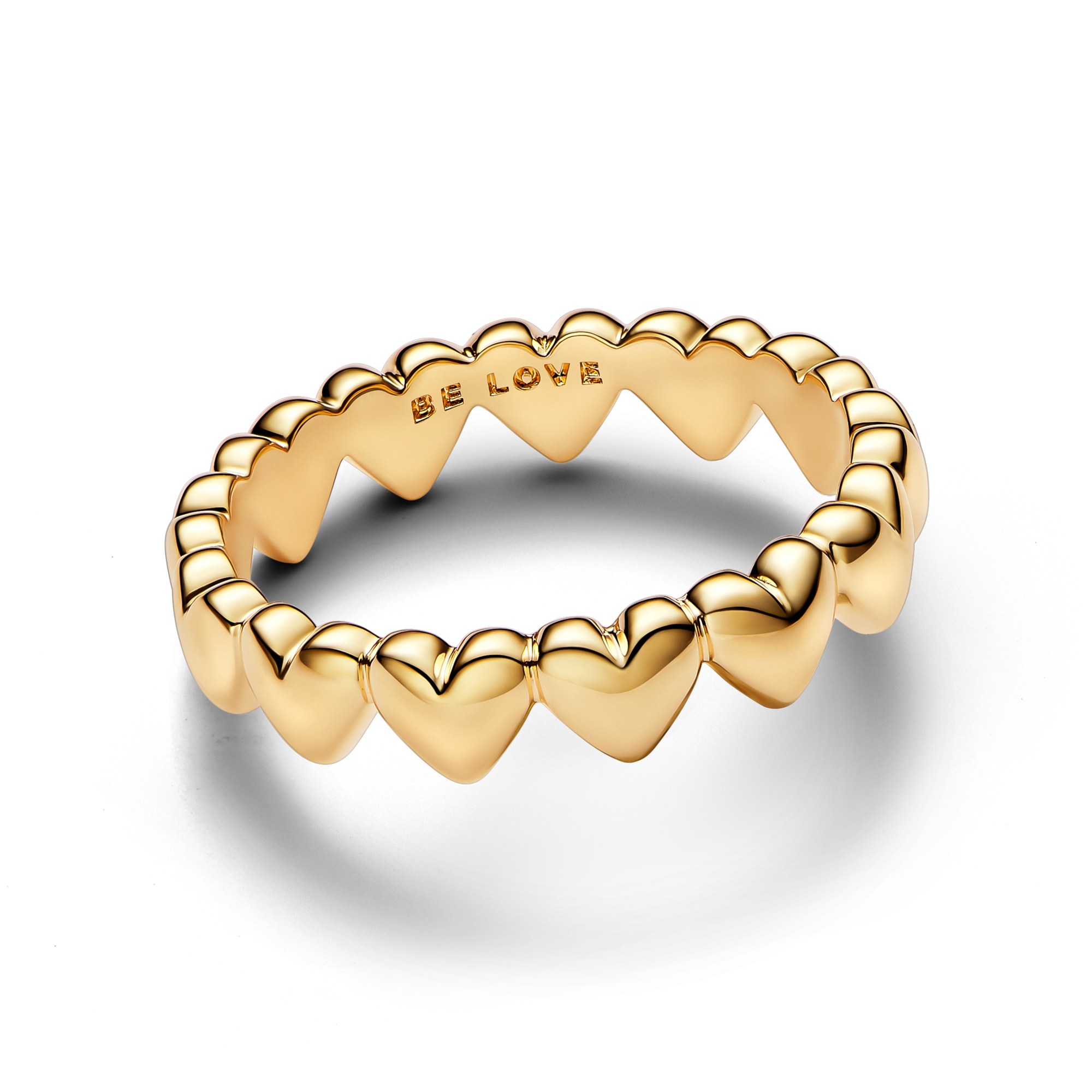 Pandora Reihe von Herzen Ring - Gelbgold vergoldet – Ansicht 2