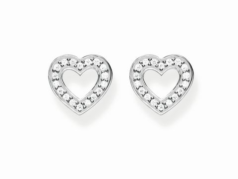 Ohrstecker von Thomas Sabo aus Silber in Herzform mit Diamanten verziert, funkelnd und elegant, ideale Ergänzung für jeden Schmuckliebhaber.
