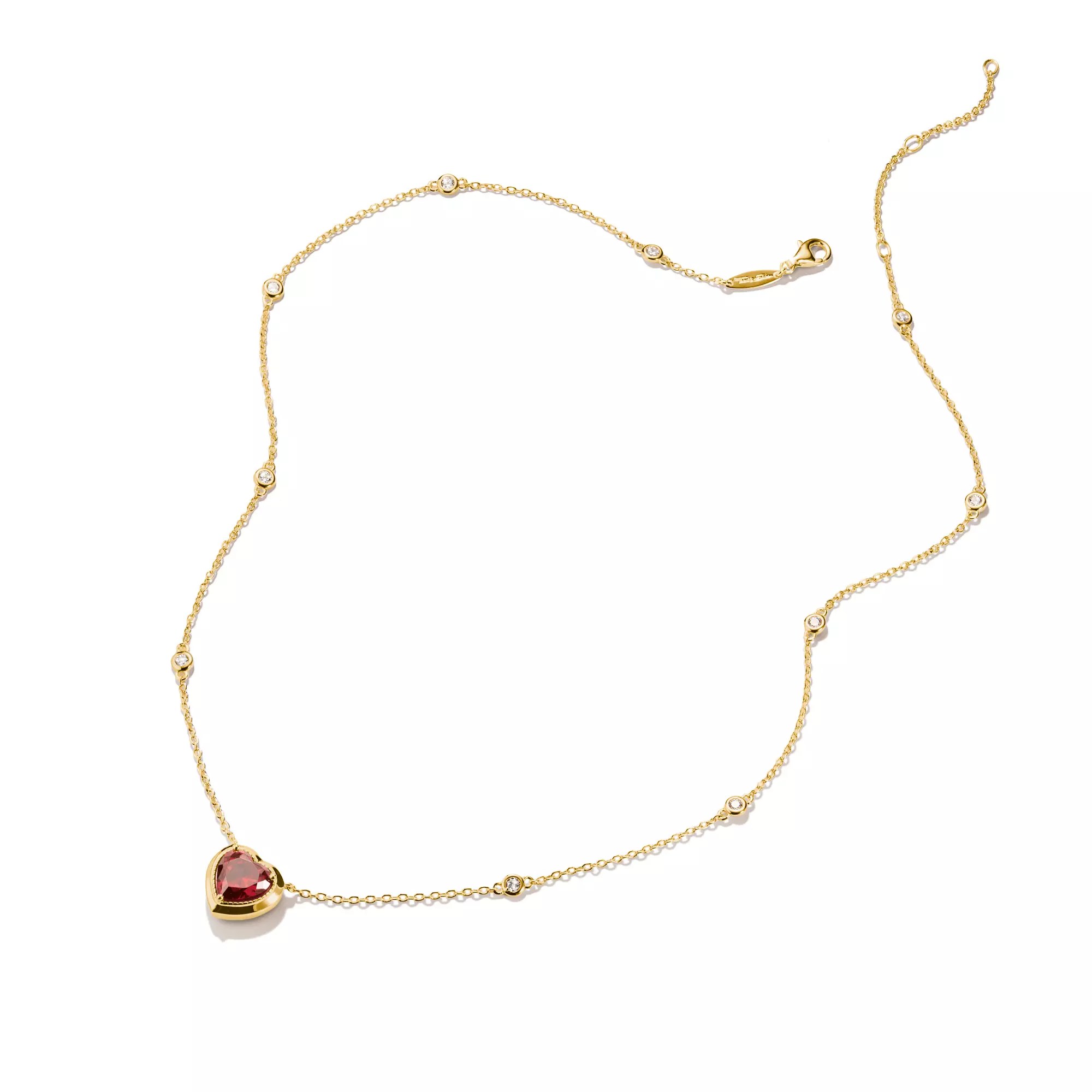Thomas Sabo ELYNDRA HERZ Kette 45 - 50 cm - 750/- Gold auf Silber & Zirkonia - Rot – Ansicht 3