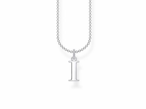 Silberne Kette mit Anhänger in Form des Buchstabens I aus der Thomas Sabo Charming Collection, erhältlich in Längen von 38 bis 45 cm. Hersteller: Thomas Sabo.