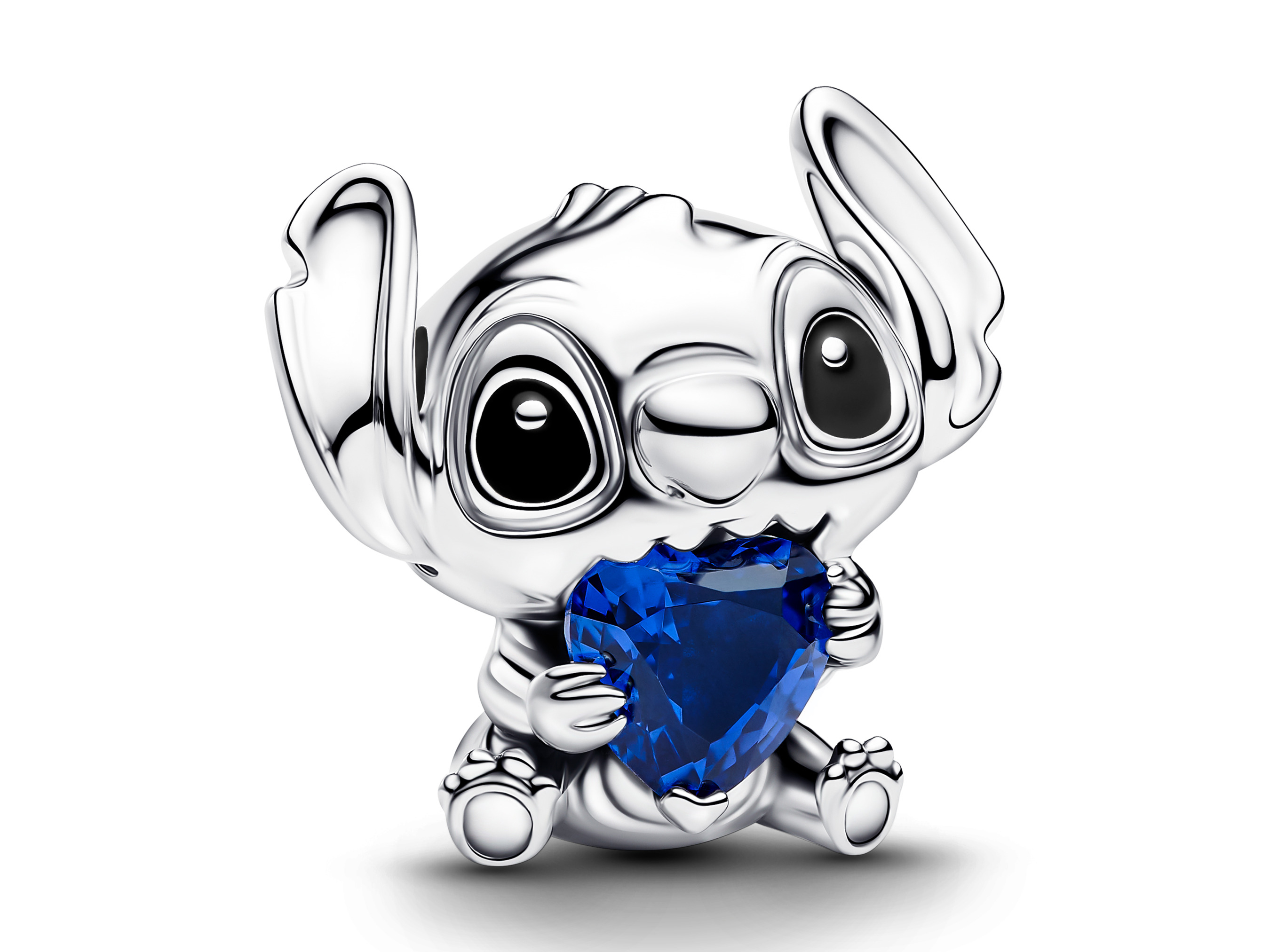 Pandora 794731C01 - Disney Stitch Blaues Herz Charm - Sterling Silber - Kristall Emaille Blau