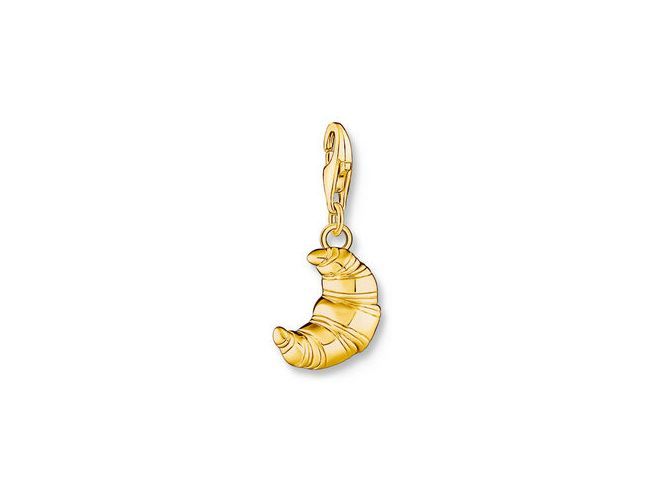 Charm-Anhänger in Form eines Croissants aus Silber mit Vergoldung, hergestellt von Thomas Sabo, Modellnummer 2079-413-39, ideal für individuelle Schmuckgestaltungen.