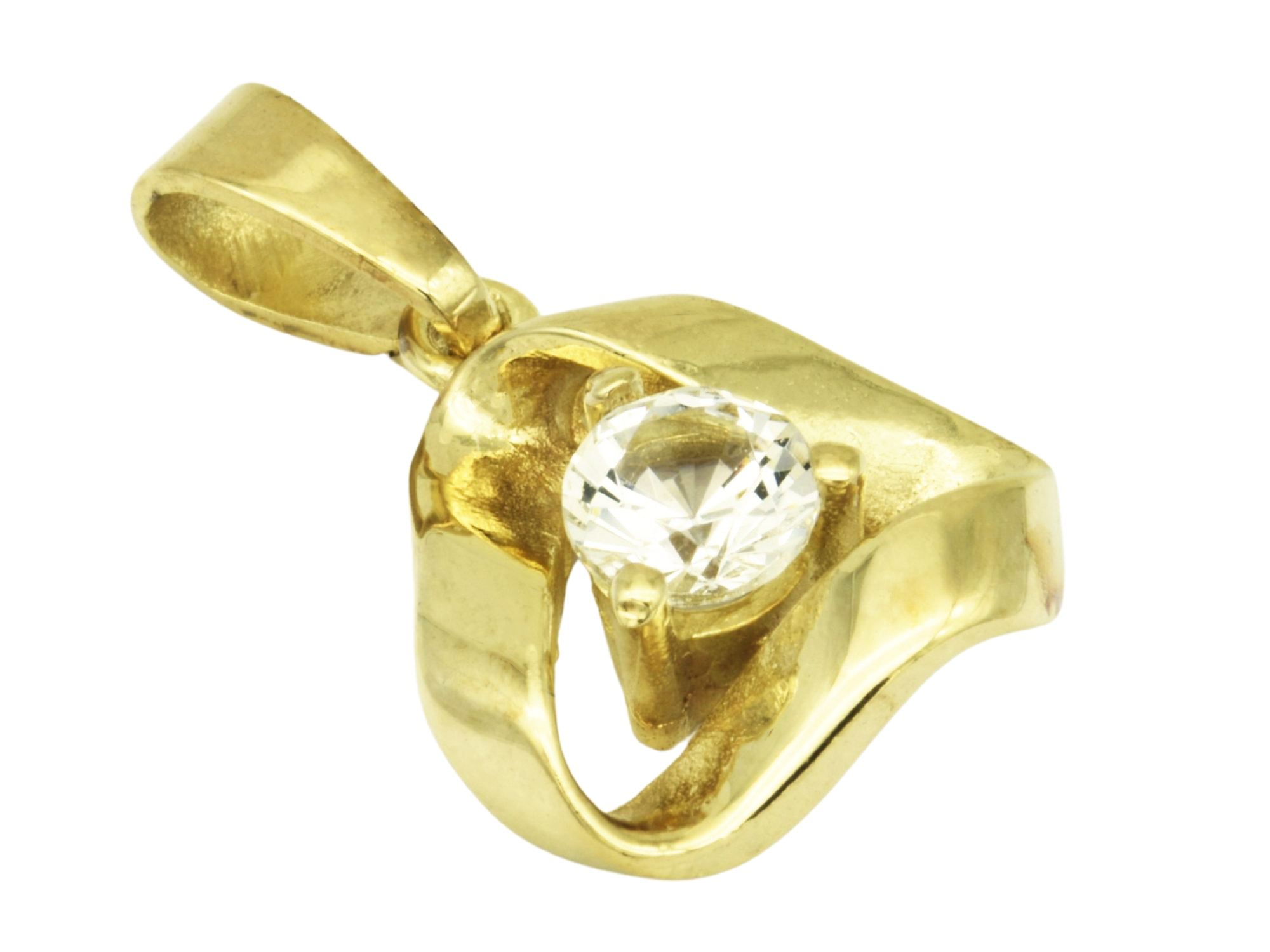 Anhänger Gold Zirkonia - Gelbgold poliert - Zirkonia Weiß