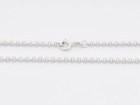 Erbskette 70 cm aus rhodiniertem Sterling Silber mit 2,5 x 2,5 mm Erbsenmuster und hochwertigem Verschluss, hergestellt von Juwelier Harnisch.