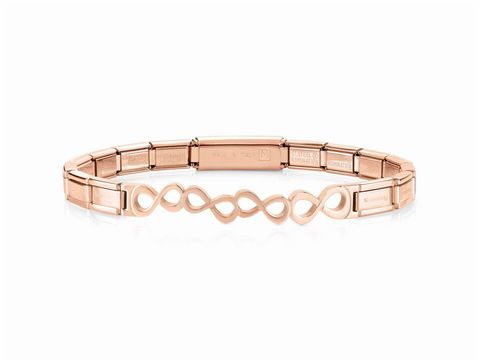 Elegantes Armband aus Roségold mit Unendlich-Zeichen, Teil der Kollektion Trendsetter 021111 010 von Nomination Smarty, geeignet für zeitlose Stilbewusste.
