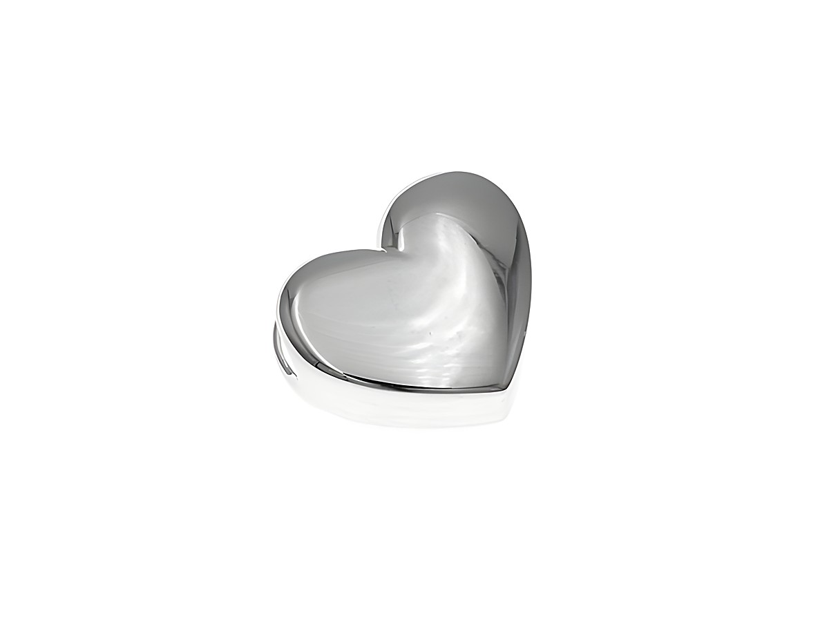 Anhänger aus poliertem Sterling Silber in Herzform, Hersteller Juwelier Harnisch, durchgehend gefertigt, glänzende Oberfläche, ideal für persönlichen Schmuck.