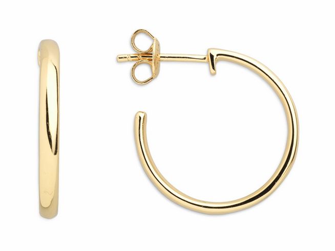 Xenox Sterling Silber Ohrringe XS3462G in Form von Creolen, vergoldet in Gelbgold, elegantes Design, idealen Ohrschmuck für jeden Anlass.