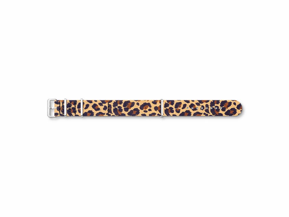 Thomas Sabo Uhrenarmband ZWA0321-276 in beige mit Animal-Print und Edelstahlverschluss, geeignet für Uhren mit 19-20 mm Schlaufenbreite, aus strapazierfähigem Textil.