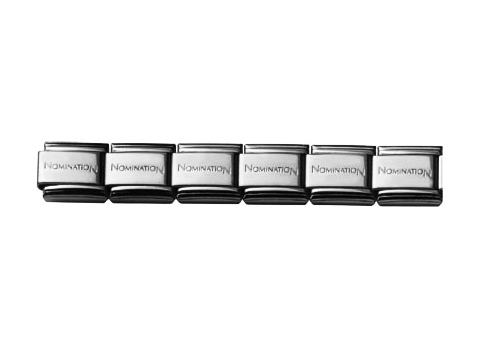 Motiviertes Element aus Edelstahl von Nomination Classic 1, hergestellt von Juwelier Harnisch, in klassischem Silberdesign, ideal für Armbänder und Schmuckkollektionen.