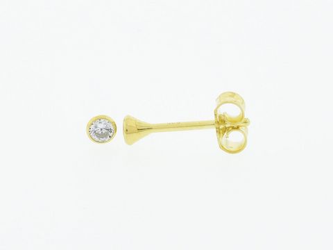 Silber Ohrringe im Kelchdesign, silber vergoldet mit einem Durchmesser von 2,7 mm und Zirkonia, Hersteller Juwelier Harnisch. Elegante und funkelnde Ohrstecker für jeden Anlass.