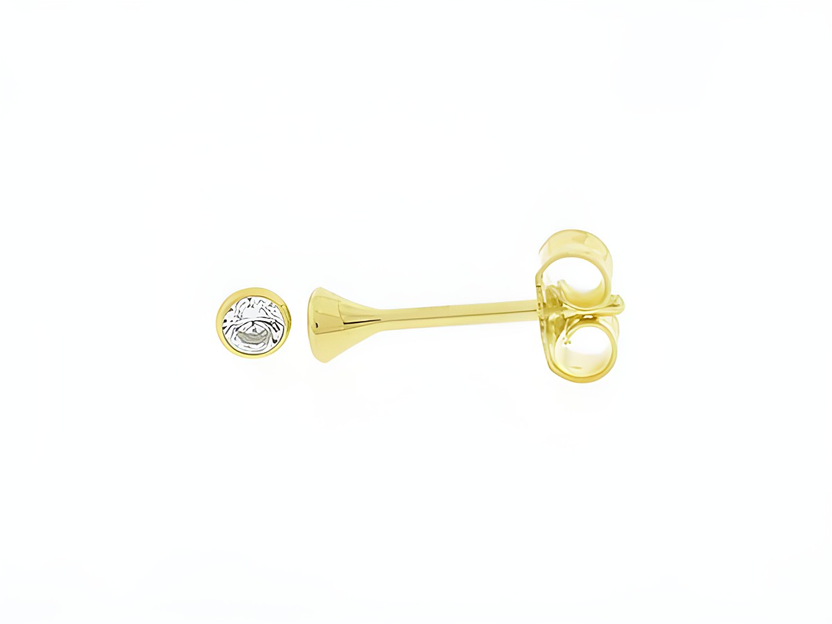Silber Ohrringe im Kelchdesign, silber vergoldet mit einem Durchmesser von 2,7 mm und Zirkonia, Hersteller Juwelier Harnisch. Elegante und funkelnde Ohrstecker für jeden Anlass.