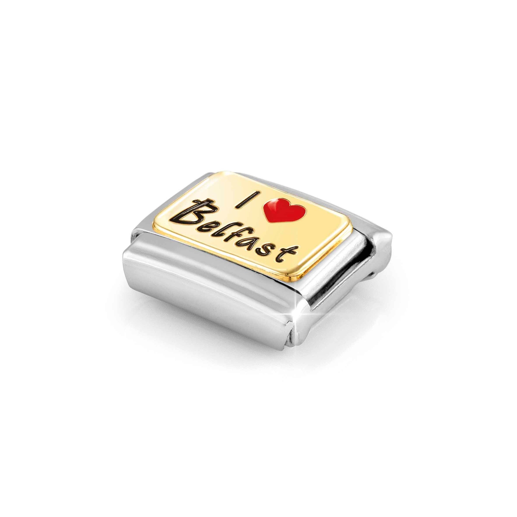 Nomination Composable Classic Charm I Love Belfast - Edelstahl, Gold 750 Gelbgold, Emaille – Ansicht 4