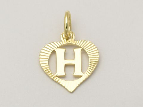 47421-0 Herz Anhänger mit Buchstabe H aus 333 Gold, diamantiert, Hersteller Juwelier Harnisch. Elegantes Design für eine besondere persönliche Note. Ideal als Geschenk oder für den eigenen Schmuck.