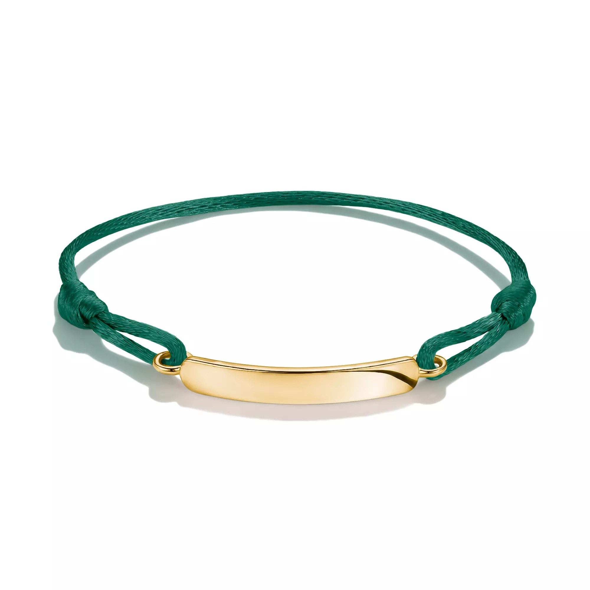 Thomas Sabo Together - Gravur-Armband - 24 cm - 18K Gelbgold-Vergoldung & Textil - dunkelgrün