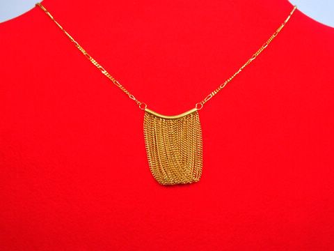 Collier Goldkette 333 Mittelteil mit multi Ketten in 40 cm Länge, hergestellt von Juwelier Harnisch, besteht aus feinen Kettchen, die elegant ineinander verlaufen.