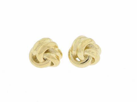 Gold Ohrringe Knoten verschlungen aus 333 Gold, Hersteller Juwelier Harnisch, elegantes Design der Ohrringe für stilvolle Akzente.