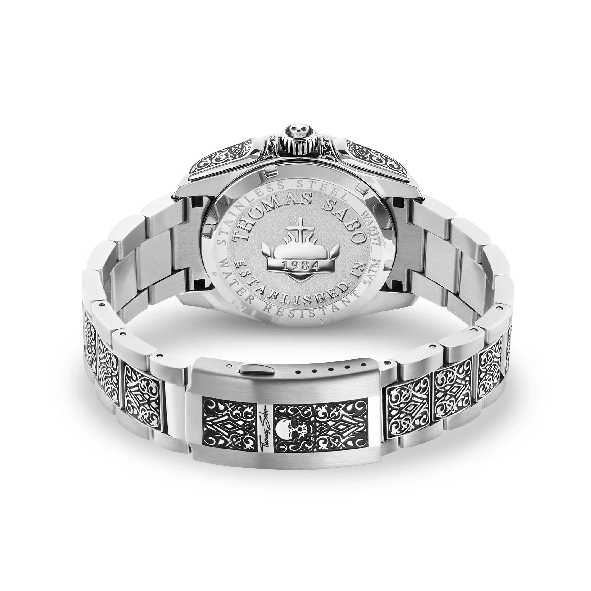 Thomas Sabo Uhr WA0377-201-203-41 mm - Rebel at Heart Totenkopf - Ziffernblatt schwarz – Ansicht 3