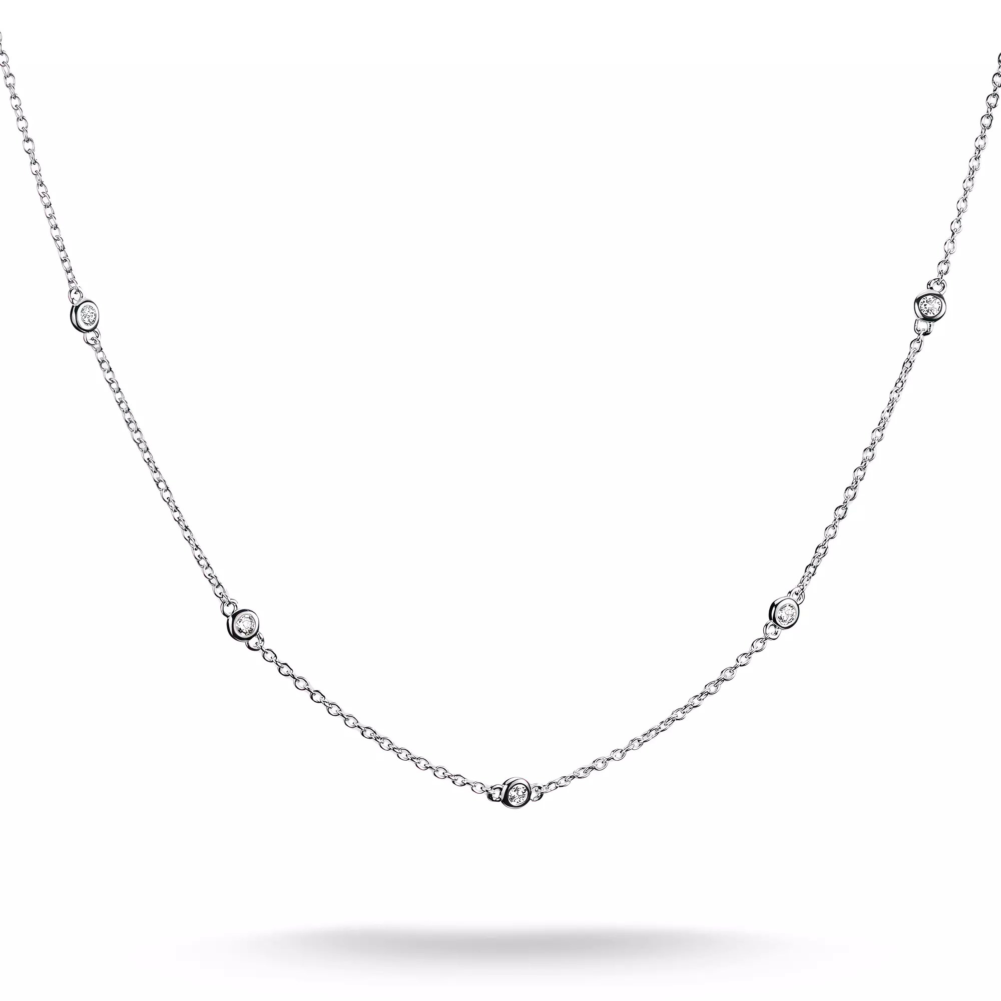 Thomas Sabo ELYNDRA Kette 45 - 50 cm - Sterling Silber & Zirkonia - Weiß – Ansicht 2