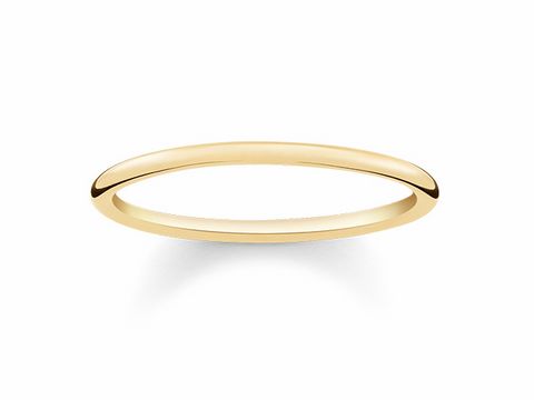 Silber vergoldeter Ring von Thomas Sabo in Größe 60 mit schlichtem, elegantem Design, ideal für jeden Anlass. Perfekt als zeitloses Schmuckstück.