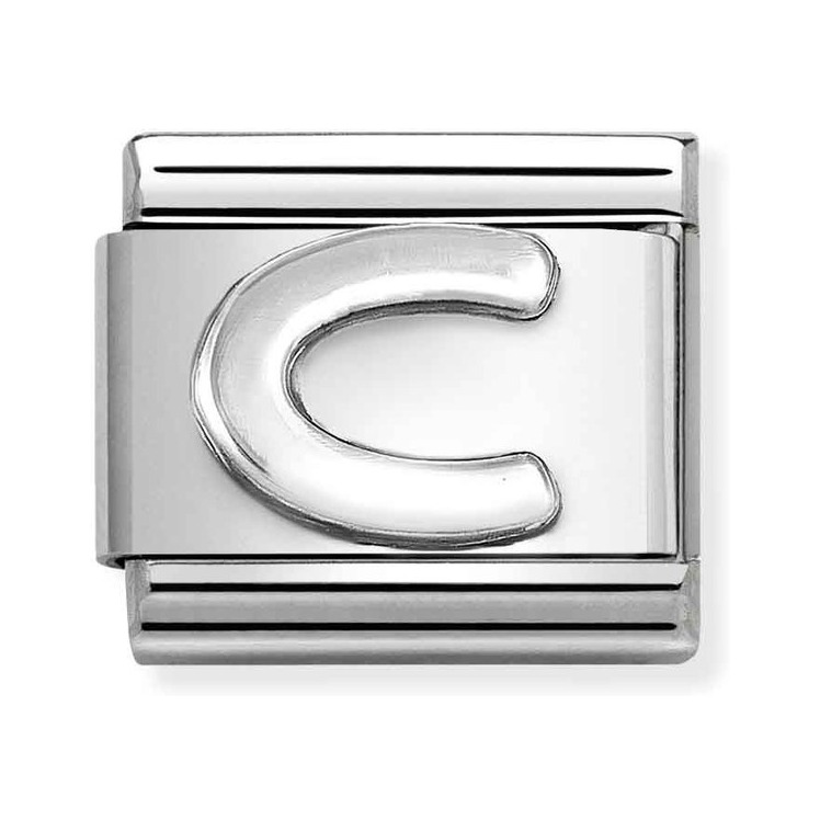 Nomination Composable Classic Charm Buchstabe C - Edelstahl, Sterling Silber oxidiert