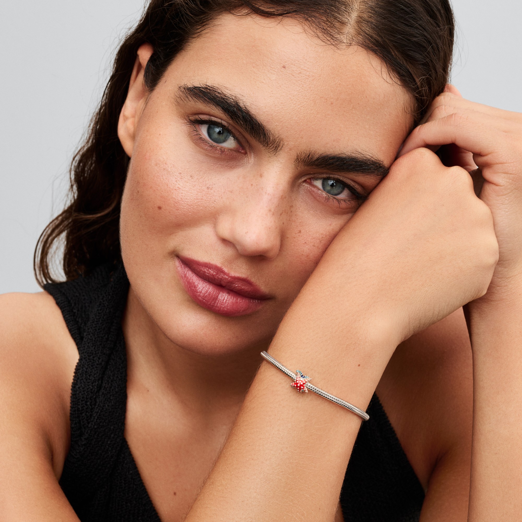 Pandora Seesterne Mini Charm Türkis + Rotorange - Sterling Silber – Ansicht 4