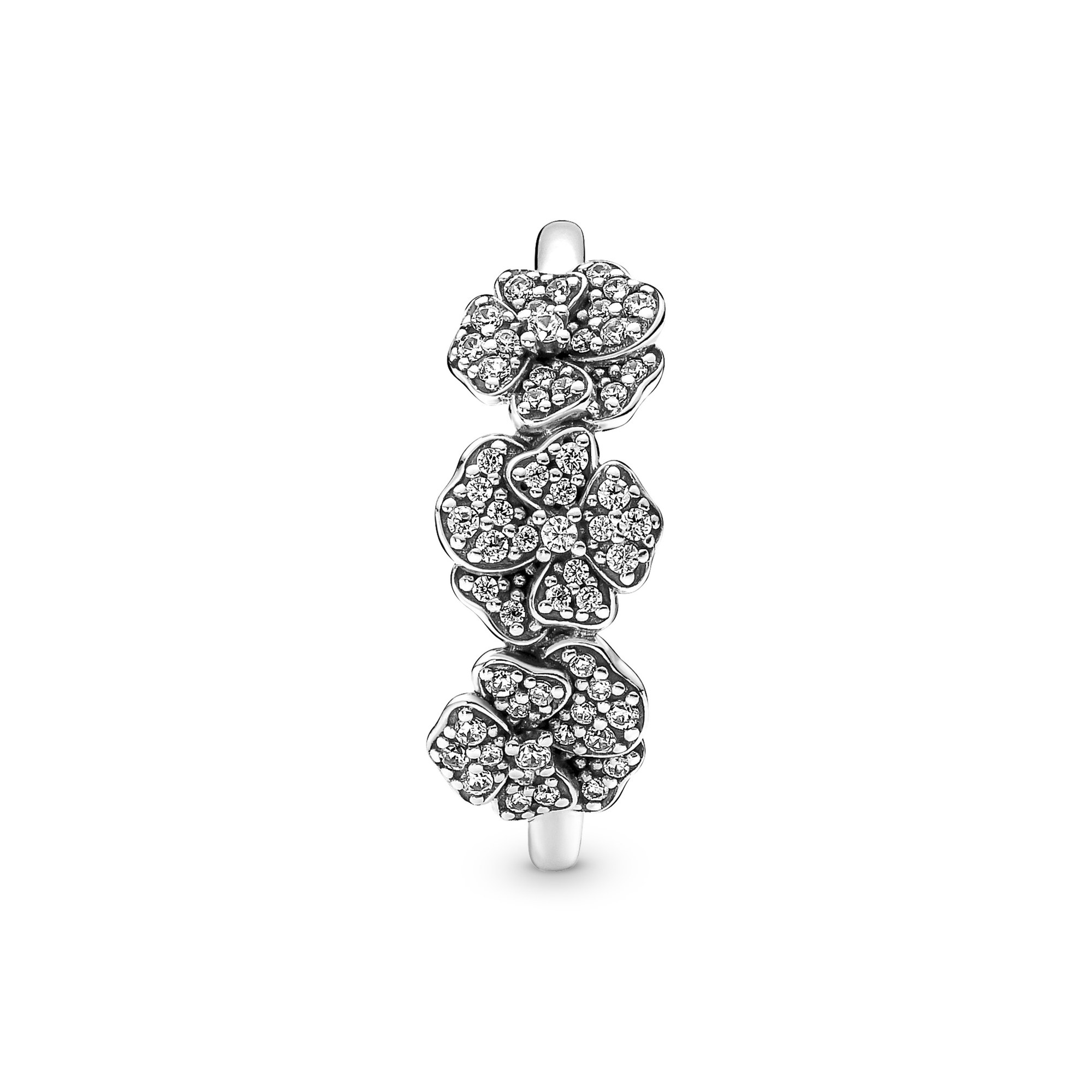Pandora Ring mit dreifacher Stiefmütterchenblüte - Silber - Zirkonia Ansicht 3 – Ansicht 3