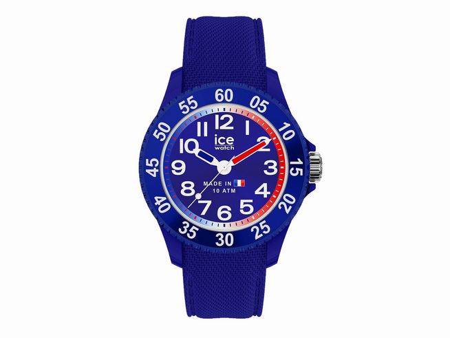ICE Watch Uhr 023253 ICE cocorico Blau im sportlichen Design mit blauem Gehäuse und Zifferblatt, roten und weißen Akzenten, ideal für den Alltag und trendbewusste Träger, Modell Small.