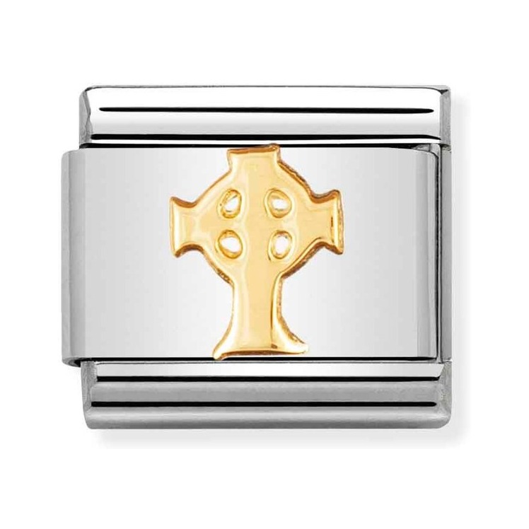 Nomination Composable Classic Charm keltisches Kreuz - Edelstahl, Gelbgold