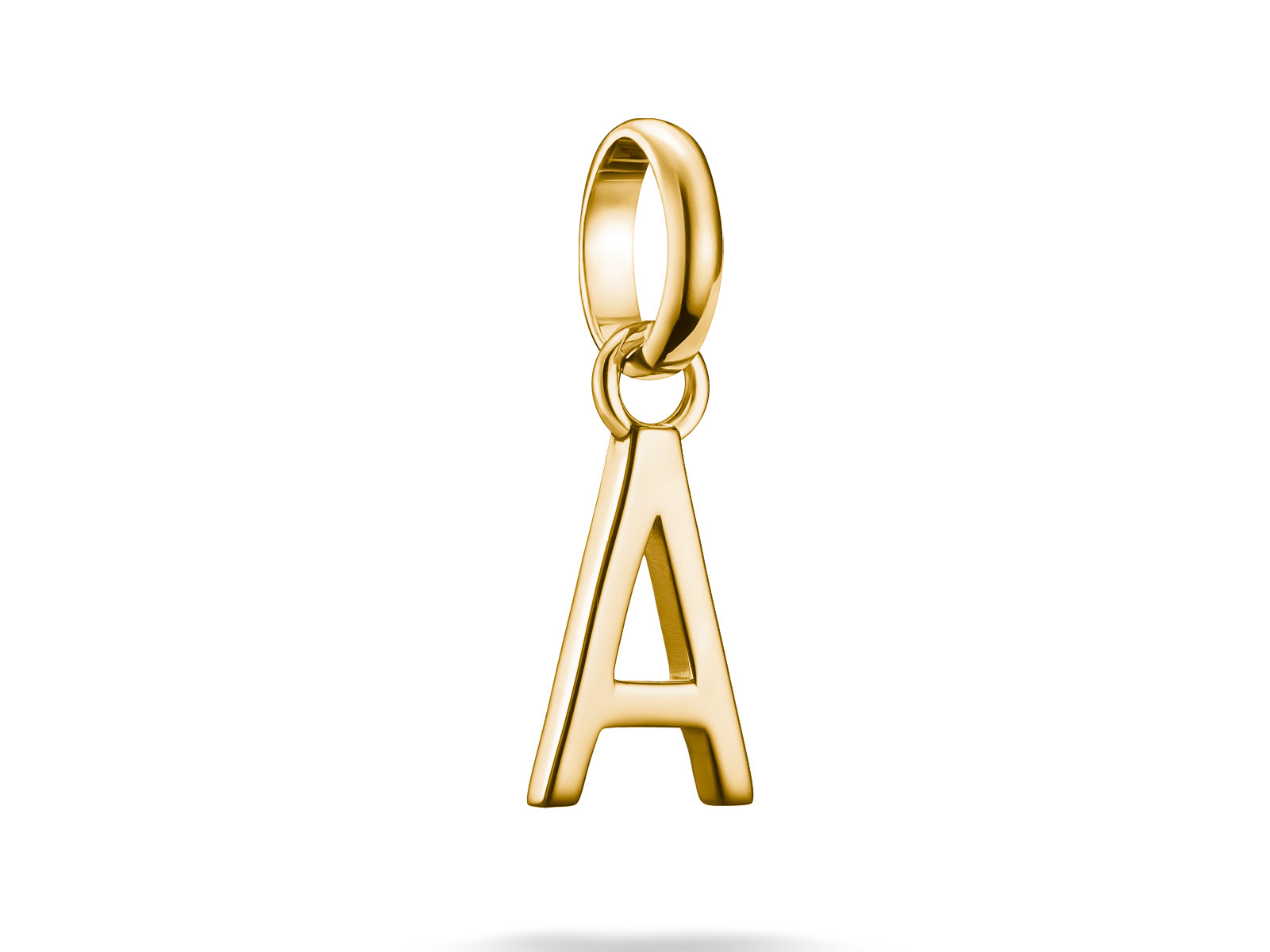 Thomas Sabo Connect CC1207-413-39 Charm in Form des Buchstabens A aus vergoldetem Silber mit Öse, ideal für individuelle Schmuckgestaltungen im Charm Club CONNECT.