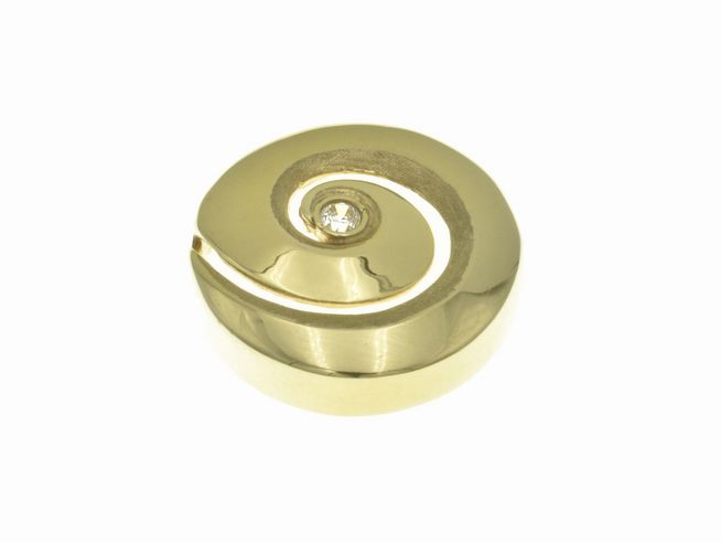Anhänger in Schneckenform aus 585 Gold mit polierter Oberfläche und einem Diamanten, hergestellt von Juwelier Harnisch, ausdrucksstark und elegant, ideal als Schmuckstück.