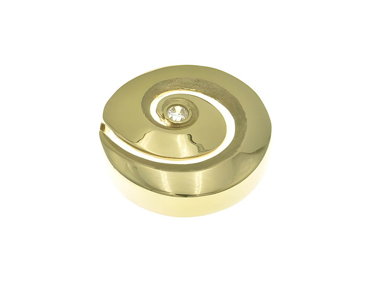 Anhänger in Schneckenform aus 585 Gold mit polierter Oberfläche und einem Diamanten, hergestellt von Juwelier Harnisch, ausdrucksstark und elegant, ideal als Schmuckstück.