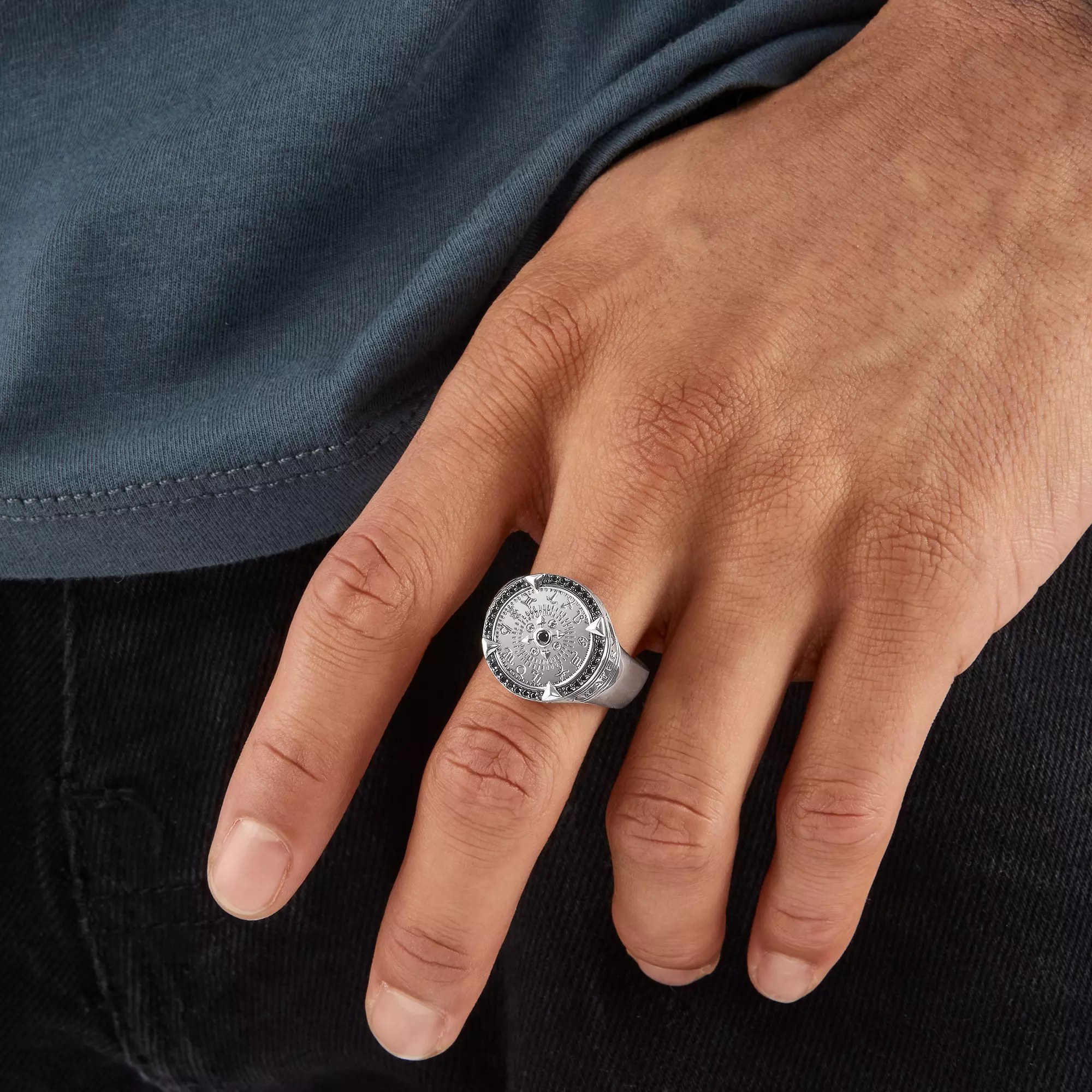 Thomas Sabo Ring Sterling Silber - geschw. + Zirkonia schwarz + weiß – Ansicht 3