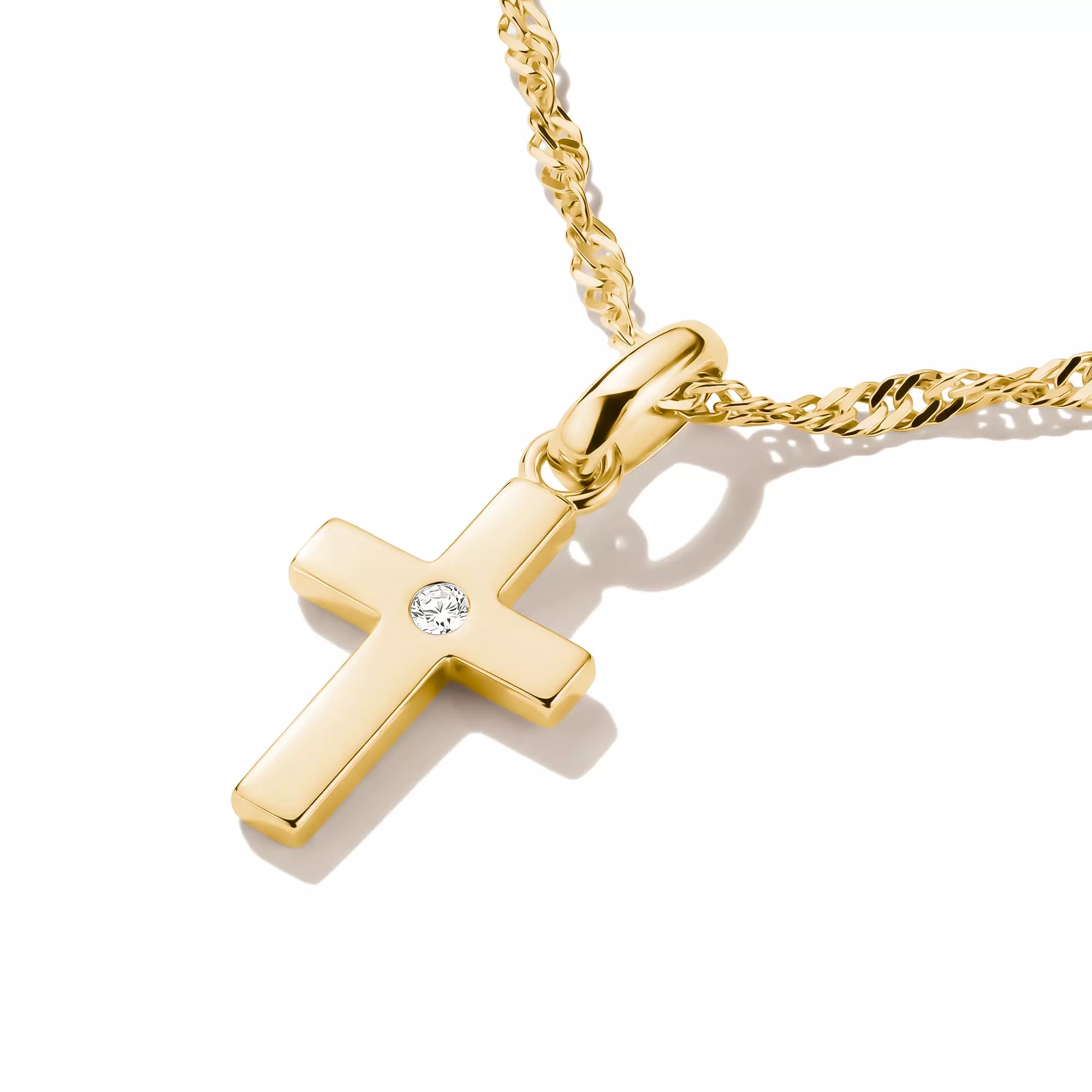 Thomas Sabo Connect - Charm Kreuz - 18k Gelbgold Vergoldung - Zirkonia - Charm mit Öse – Ansicht 2
