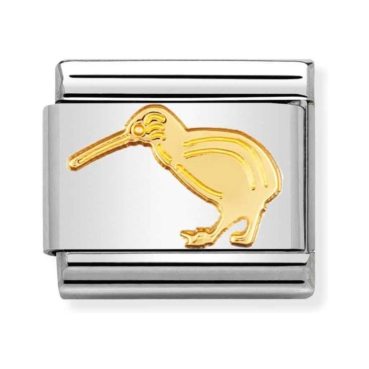 Nomination Composable Classic Charm Kiwi - Edelstahl, Gelbgold