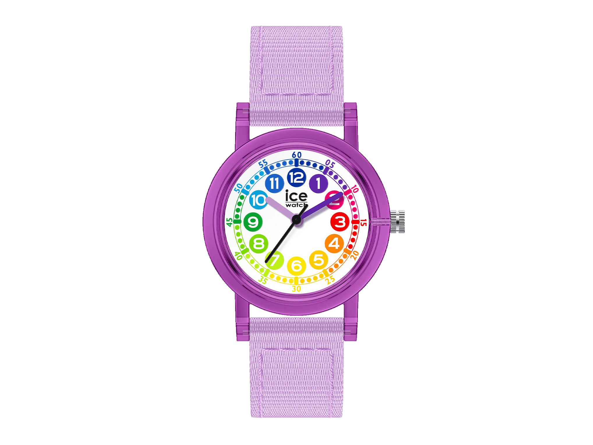 Ice Watch 024499 ICE learning Uhr in Lila, Extra Small, mit buntem Ziffernblatt in Regenbogenfarben und einem lila Armband, Hersteller: Pandora, Neuheiten.