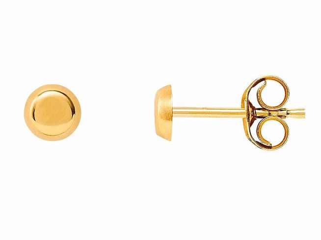 Gelbgold 585 Ohrstecker von Xenox in polierter Ausführung, schlichtes Design mit runder Form und praktischem Steckverschluss, ideal für jeden Anlass als Echt Gold Ohrschmuck.