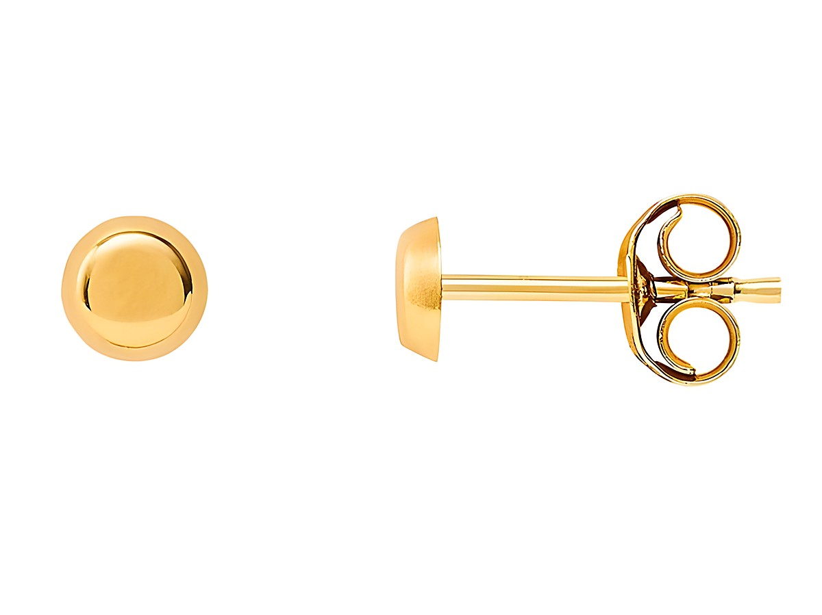 Gelbgold 585 Ohrstecker von Xenox in polierter Ausführung, schlichtes Design mit runder Form und praktischem Steckverschluss, ideal für jeden Anlass als Echt Gold Ohrschmuck.