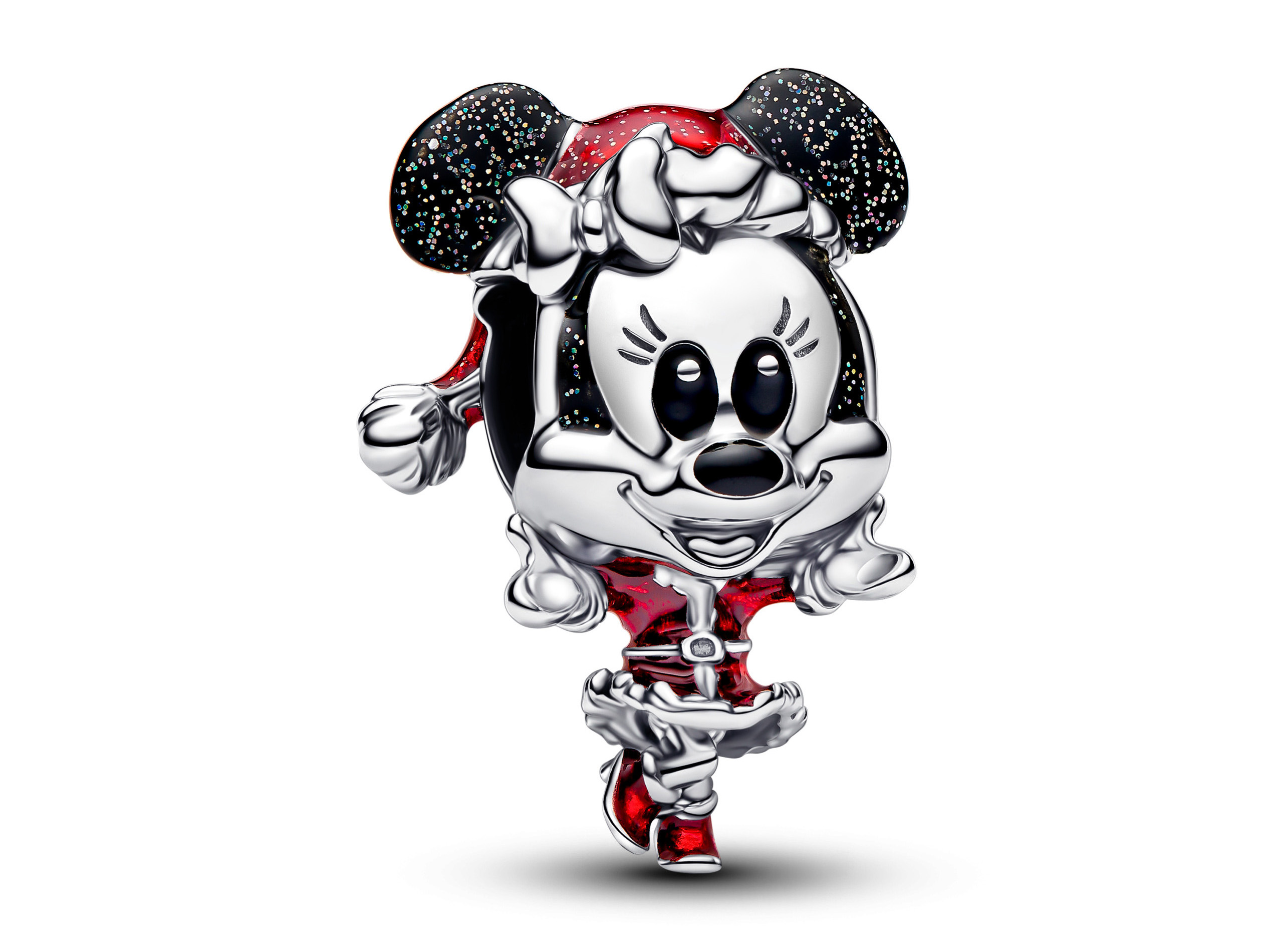 Pandora 794218C01 - Disney Minnie Maus Weihnachten Charm - Sterling Silber - Emaille Rot