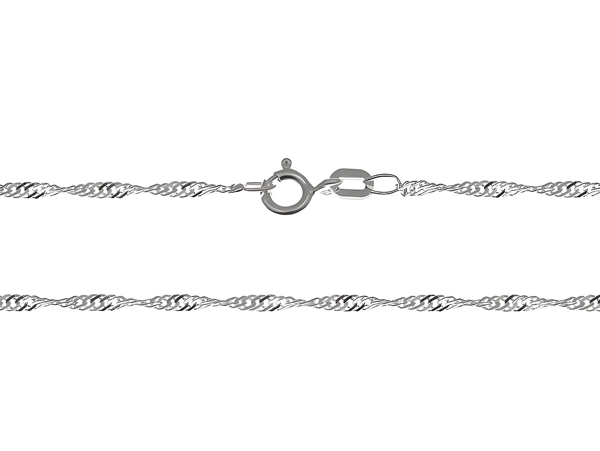 80 cm Sterling Silber rhod. Kordelkette mit diamantierter Oberfläche, 1,8 mm, Hersteller Juwelier Harnisch, rhodiniert, ideal für eleganten Schmuck.