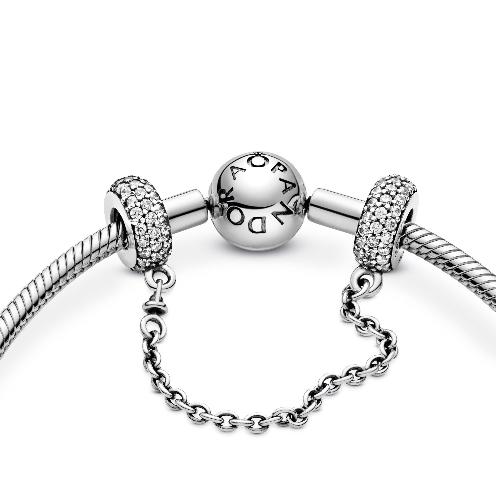 PANDORA Pavé Inspiration - Silber Sicherheitskettchen - Zirkonia - 50 mm – Ansicht 3